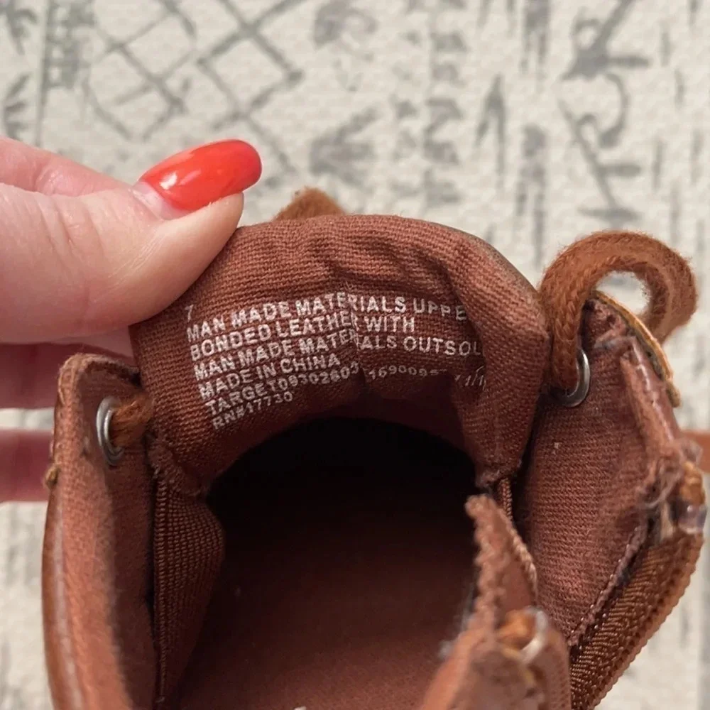🎄Clearance Cat & Jack toddler Florian Mid‎ Top Leather Sneaker Brown